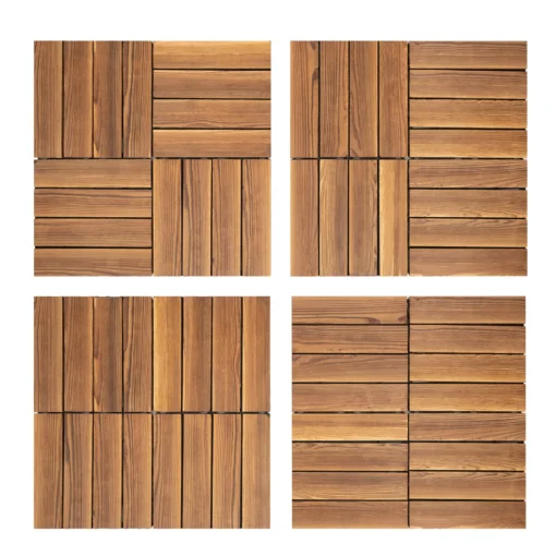 36Pcs 30*30CM Wood Flooring Tiles Camphor Pine Wood Hardwood