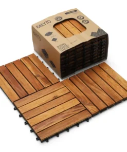 (Pack of 10) Acacia Hardwood Deck Tile