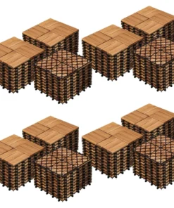 108 pcs Hardwood Interlocking Patio Deck Tiles